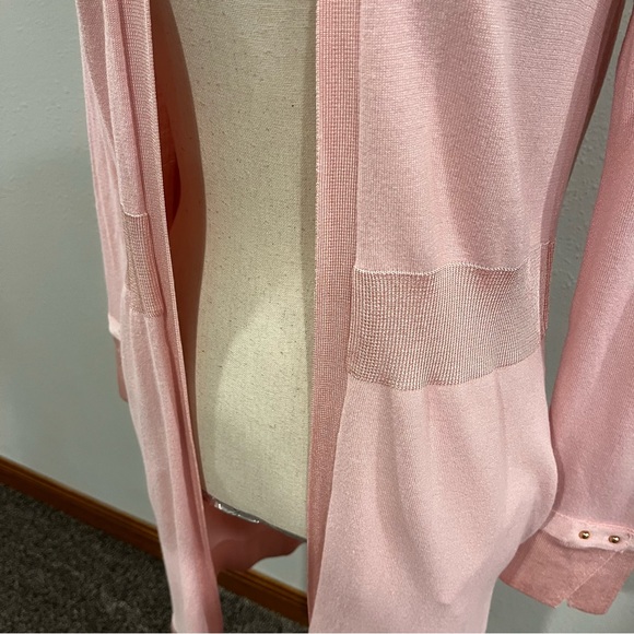 WHBM long sleeve pale pink open long cardigan/ duster - Picture 6 of 12
